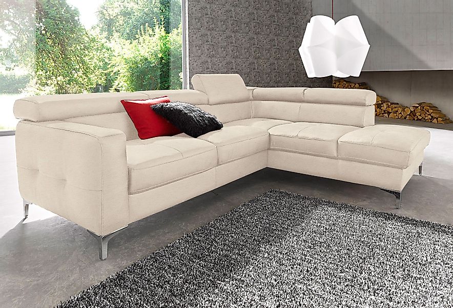 COTTA Ecksofa "Sammy L-Form", mit Kopfteilverstellung, wahlweise mit Bettfu günstig online kaufen