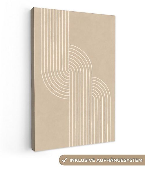 OneMillionCanvasses® Leinwandbild Parallele Linien - Leichte Textur - Beige günstig online kaufen