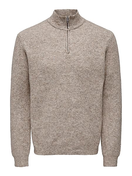 ONLY & SONS Troyer "ONSTEGAN REG 5 WOOL HALF ZIP KNIT BF" günstig online kaufen