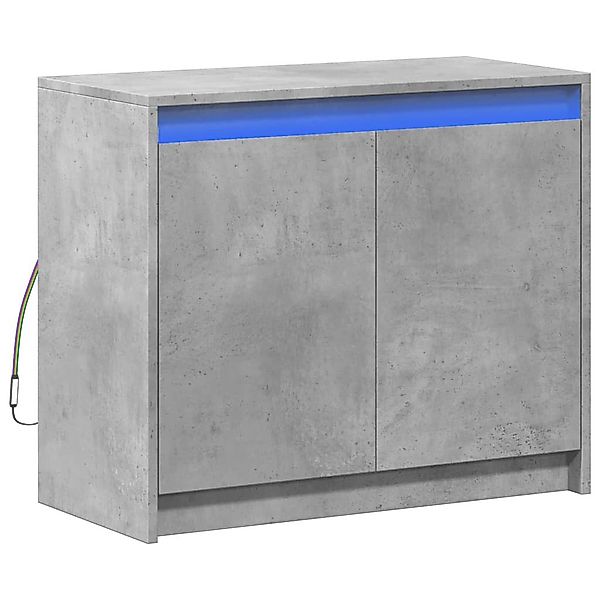 vidaXL Sideboard LED-Sideboard Betongrau 72x34x61 cm günstig online kaufen