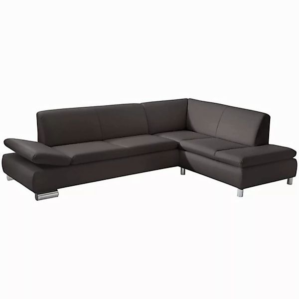 58 aufm Kessel Sofa mit Ottomane rechts Kaye Bezug Kunstleder Metallfuß ver günstig online kaufen