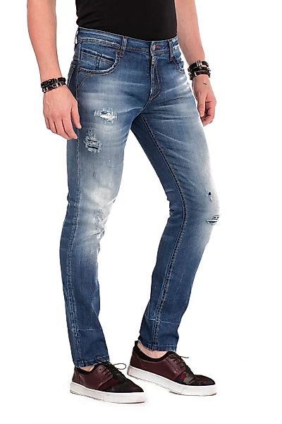 Cipo & Baxx Bequeme Jeans, im Destroyed-Look n Straight Fit günstig online kaufen