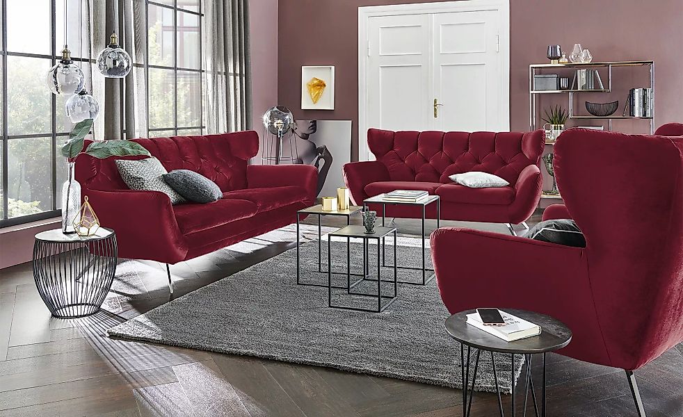 Jette Home Sofa  Caldara ¦ rot ¦ Maße (cm): B: 225 H: 94 T: 95.0 Polstermöb günstig online kaufen