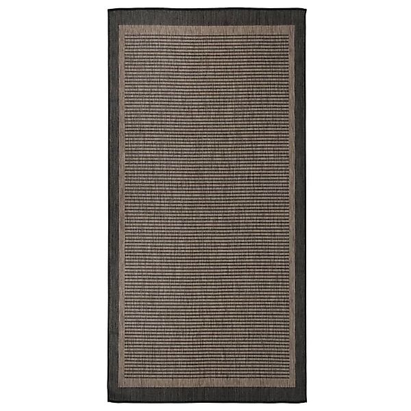 vidaXL Outdoorteppich Flachgewebe 100x200 Cm Dunkelbraun 1124013 günstig online kaufen