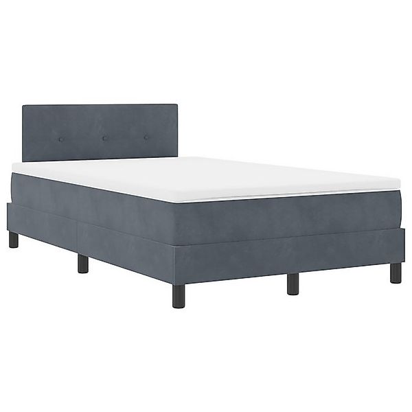 vidaXL Bett Boxspringbett mit Matratze Dunkelgrau 120x200 cm Samt (1-tlg) günstig online kaufen