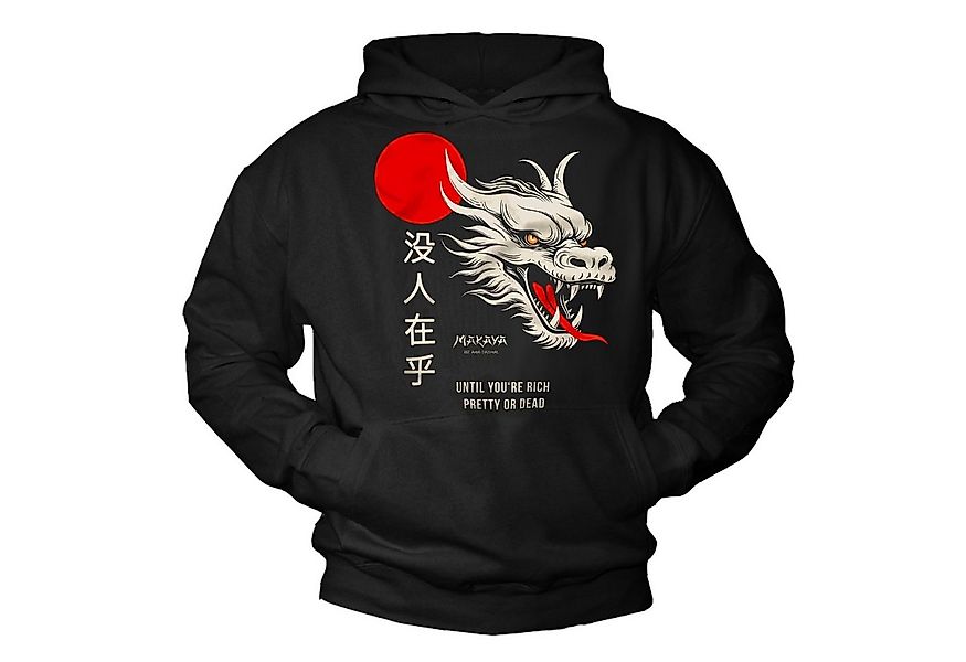 MAKAYA Kapuzenpullover Herren Drachen Shirt mit chinesischen Schriftzeichen günstig online kaufen