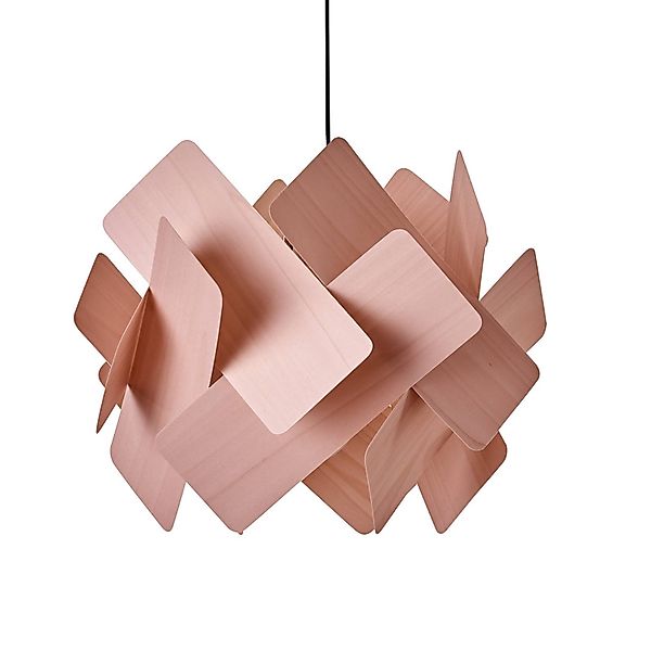 LZF Pendellampe Escape, hellrosa/nickelfarben, Ø 30 cm, Holz günstig online kaufen