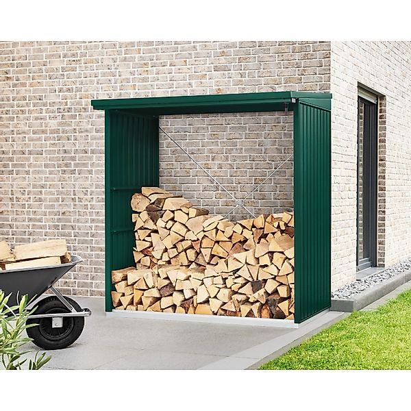 Hörmann Kaminholzregal Trend-V Typ 2 aus Metall RAL6005 Moosgrün günstig online kaufen