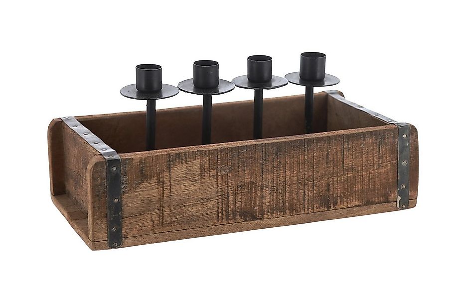 Spetebo Kerzenständer Ziegelform Adventsleuchter 30 cm für 4 Stabkerzen (pa günstig online kaufen