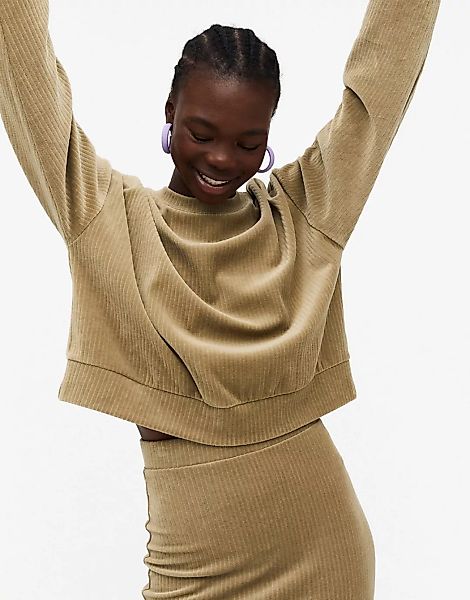 Monki – Cory – Cord-Pullover in Beige-Neutral günstig online kaufen