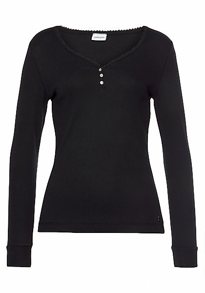 LASCANA Pyjamaoberteil, aus Rippstrick günstig online kaufen