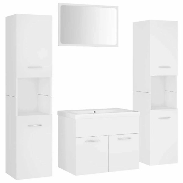 vidaXL Badmöbel-Set Weiß Holzwerkstoff Modell 34 günstig online kaufen