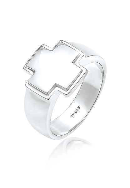 Kuzzoi Silberring Herren Siegelring Bandring Kreuz günstig online kaufen