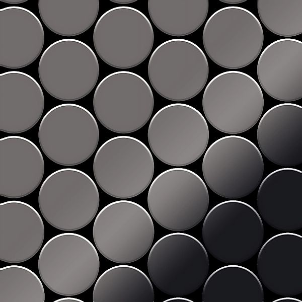 ALLOY Mosaik Fliese Massiv Metall Titan Hochglanz Dunkelgrau 1,6mm Medallio günstig online kaufen