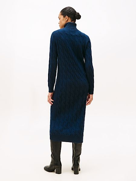 Tommy Hilfiger Strickkleid "SOFT WOOL CABLE ROLL-NK LS DRESS" mit Zopfmuste günstig online kaufen
