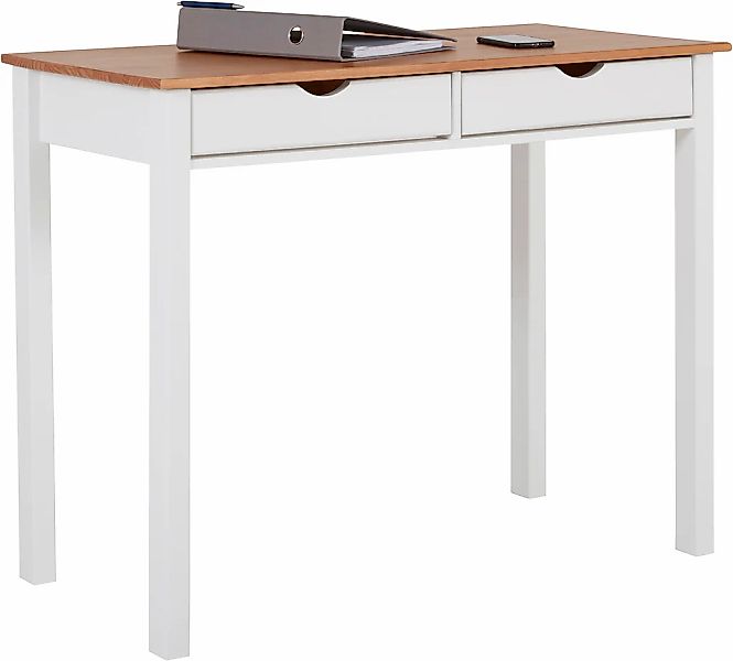 Home affaire Schreibtisch "Gava" Kiefernholz, Griffmulden, unterschiedliche günstig online kaufen