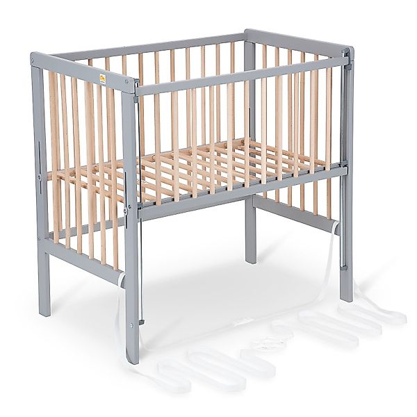 FabiMax Beistellbett Flex grau / natur, günstig online kaufen