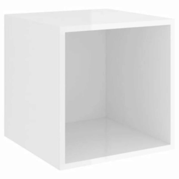 vidaXL Wandschrank Hochglanz-Weiß 37x37x37 cm Holzwerkstoff Wandregal weiß günstig online kaufen