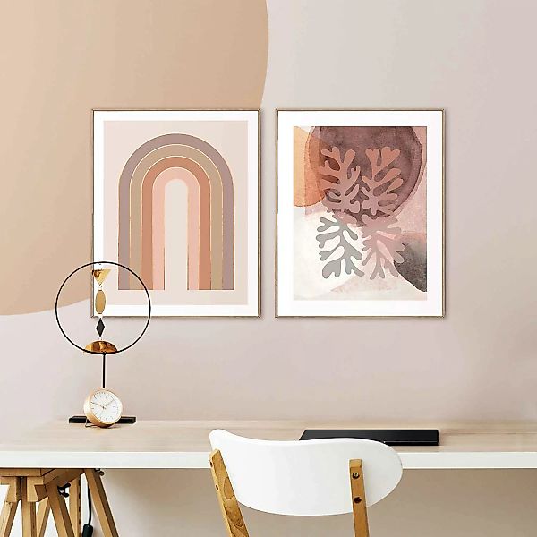 home24 Wandbilder Set Abstrakte Formen (2-tlg.) günstig online kaufen