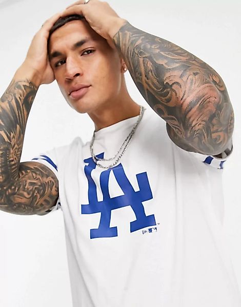 New Era – MLB LA Dodgers – Weißes T-Shirt mit großem Logo günstig online kaufen