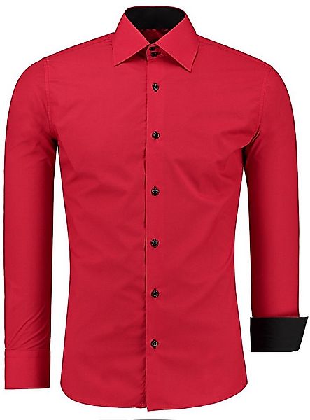 J'S FASHION Businesshemd JS12105 Slim Fit Langarm Herren Hemd mit farblich günstig online kaufen
