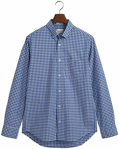 Gant Langarmhemd "REG POPLIN GINGHAM SHIRT", mit Logostickerei auf der Brus günstig online kaufen