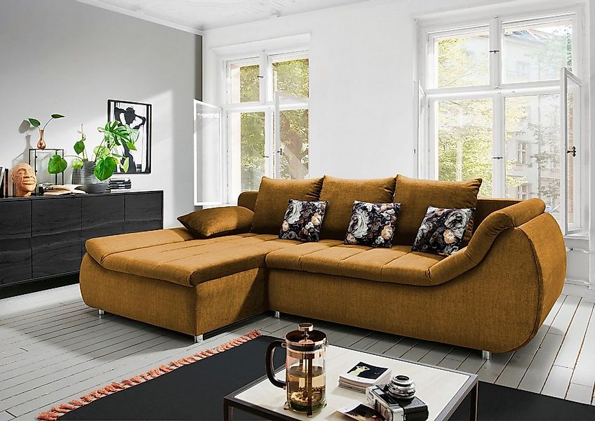 INOSIGN Ecksofa "Imola elegant und modern, aktuelle Steppung im Sitz, beque günstig online kaufen
