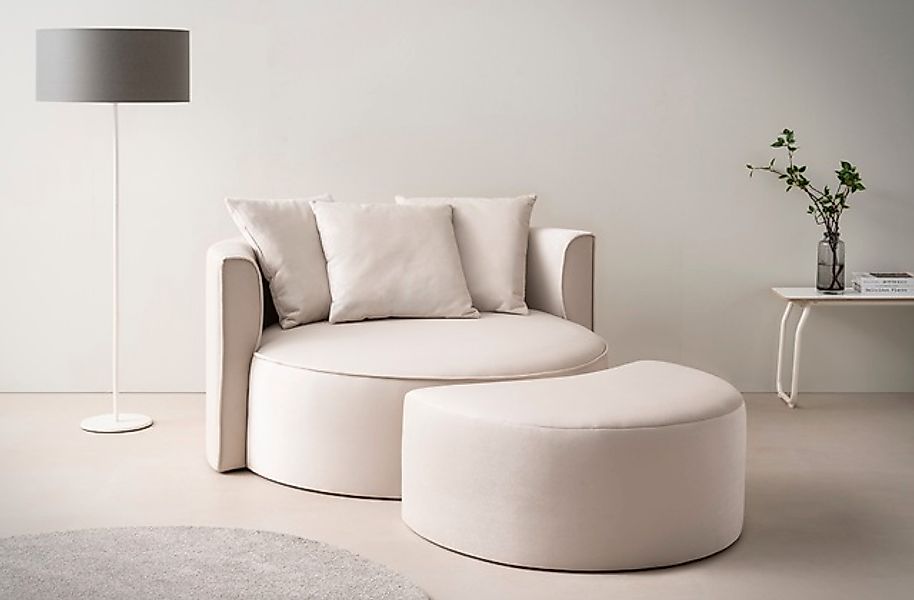 LeGer Home by Lena Gercke XXL-Sessel »ISALIE, Rundsessel mit Hocker, Lesese günstig online kaufen