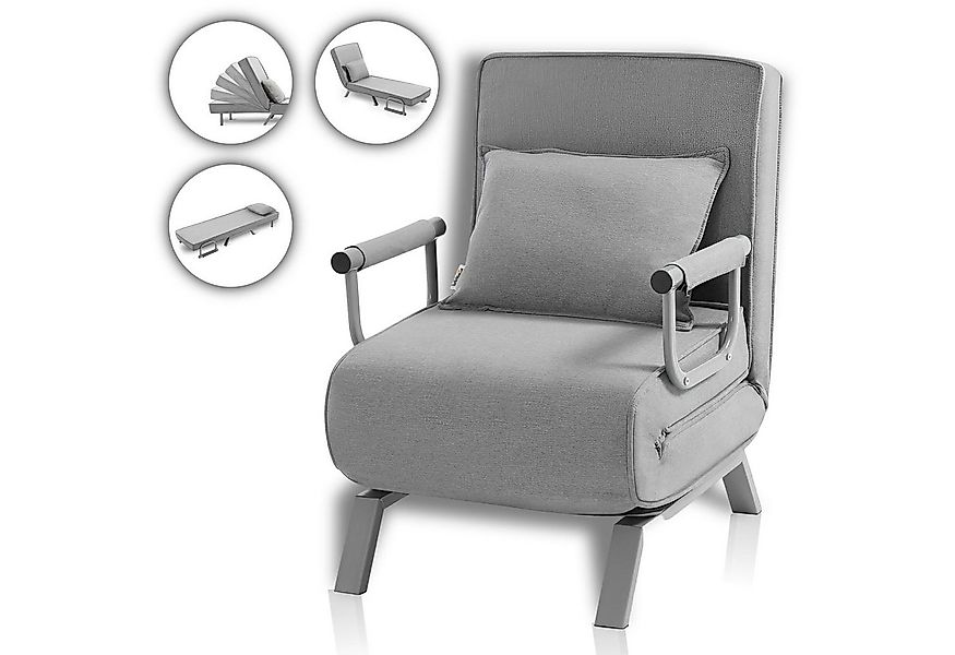 Makika Relaxliege Schlafsessel Schlafsofa Ted klappbar in Grau günstig online kaufen