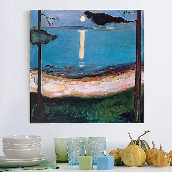 Leinwandbild - Quadrat Edvard Munch - Mondnacht günstig online kaufen