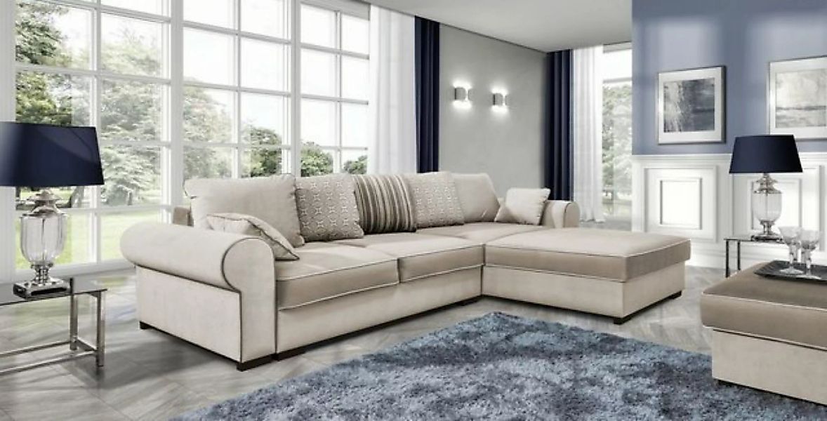 JVmoebel Ecksofa, Stoff L-Form Couch Wohnlandschaft Ecksofa Garnitur Modern günstig online kaufen