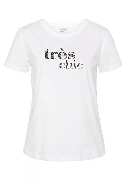 LASCANA T-Shirt mit Print, Kurzarmshirt aus Baumwolle, casual-chic günstig online kaufen