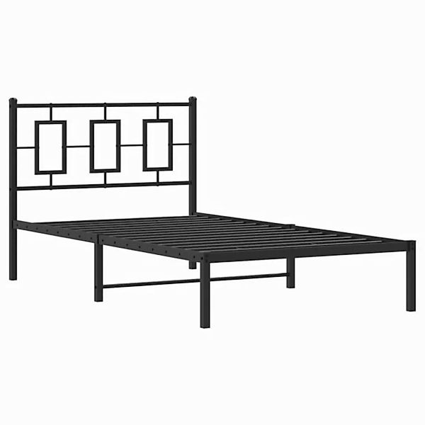 furnicato Bettgestell mit Kopfteil Metall Schwarz 100x200 cm (1-tlg) günstig online kaufen