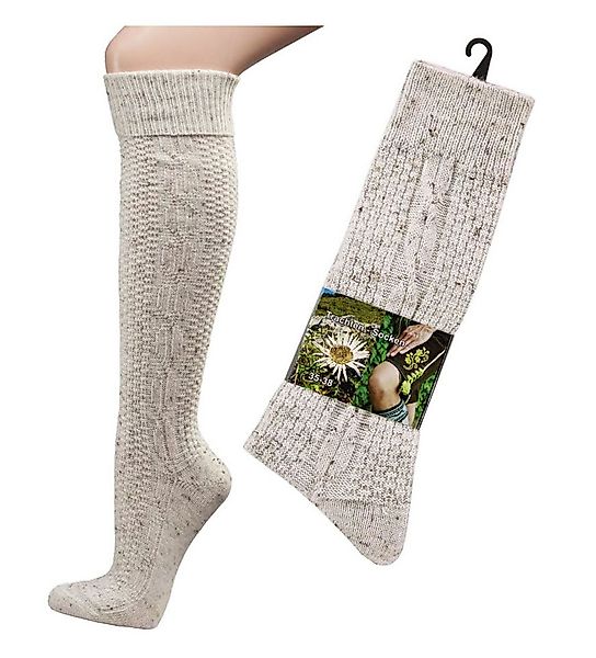 Wowerat Trachtensocken 2 Paar Trachten-Kniestrümpfe mit Wolle "Tweedgarn" 2 günstig online kaufen