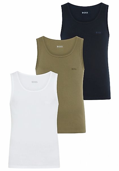 BOSS Tanktop "3P RibClassic BOSS ONE x David Beckham", Ton in Ton Stickerei günstig online kaufen