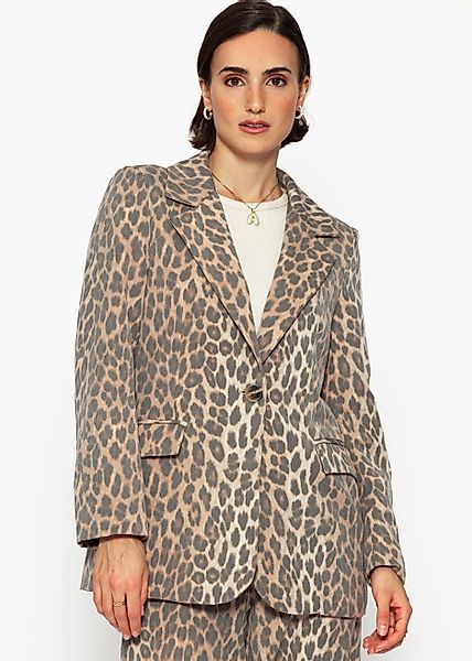 SASSYCLASSY Blusenblazer Leo-Blazer Damen Elegant mit günstig online kaufen