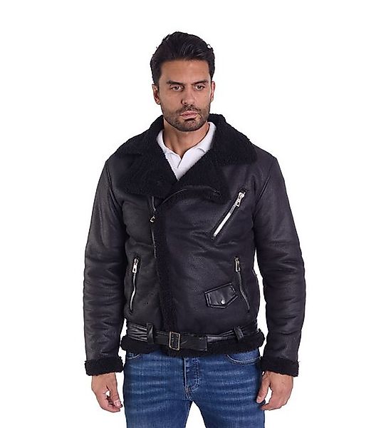 Denim Distriqt Winterjacke Herren Piloten Winterjacke Fliegerjacke Schwarz günstig online kaufen
