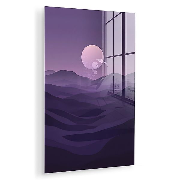 MuchoWow Acrylglasbild Hügel - Lila - günstig online kaufen