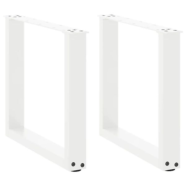 vidaXL Couchtischbeine U-Form 2 Stk Weiß 50x42-43 cm Stahl 4013157 günstig online kaufen
