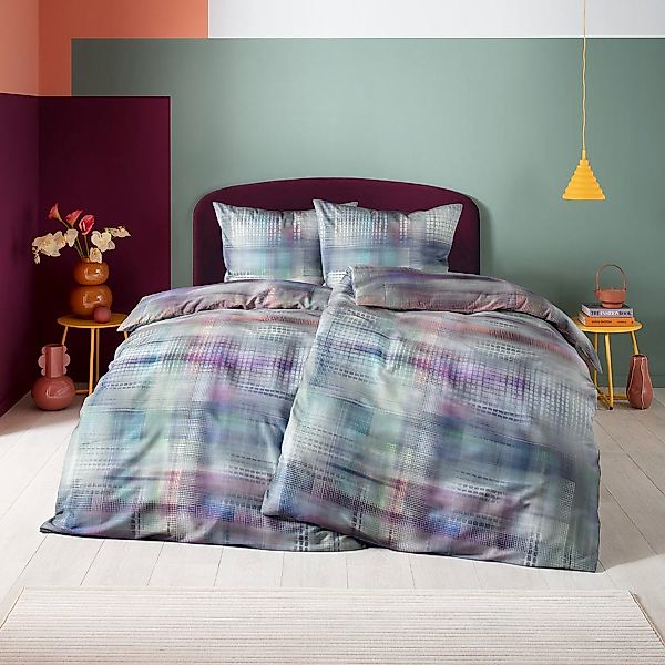 Estella Mako Satin Bettwäsche Pixie 4835-985 kariert 135x200 günstig online kaufen