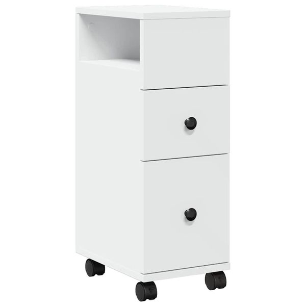 vidaXL Fächerschrank Badschrank Schmal mit Rollen günstig online kaufen
