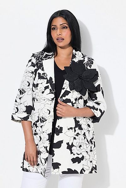 Ulla Popken Sommerjacke Jacke Rippstruktur Reverskragen Blüte abnehmbar günstig online kaufen