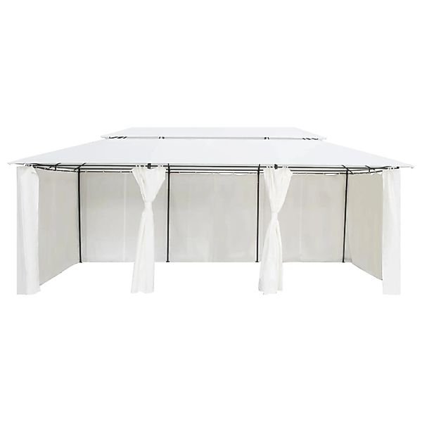 vidaXL Pavillon mit Vorhängen 600x298x270 cm Weiß 180g/m2 günstig online kaufen