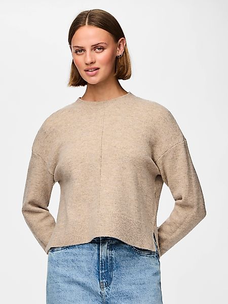 pieces Strickpullover "PCMALOU LS O-NECK CUTLINE KNIT NOOS BC" günstig online kaufen