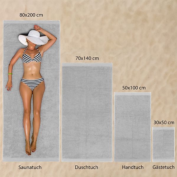 Hausfelder Handtücher Premium Handtuch Set (Hellgrau, günstig online kaufen