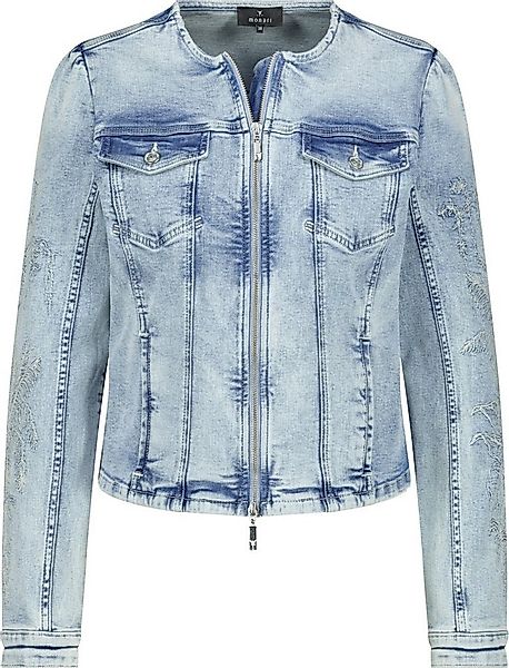 Monari Jeansjacke Jeansjacke Stickerei am Ärmel mit Strassdetails günstig online kaufen
