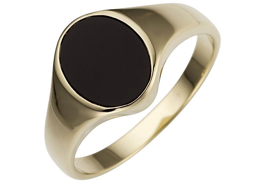 Schmuck Krone Goldring Ring aus 585 Gelbgold mit Onyx schwarz oval, Gold 58 günstig online kaufen