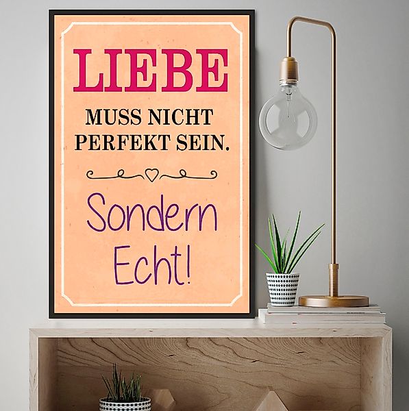 queence Metallbild "Liebe", Schriftzüge-Schriftzug, (1 St.), Stahlschild, B günstig online kaufen