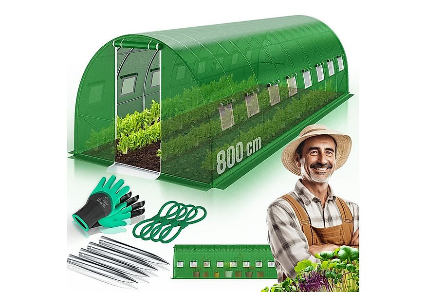 KESSER Foliengewächshaus, Folien-Gewächshaus Stabil mit Fenstern mit Moskit günstig online kaufen