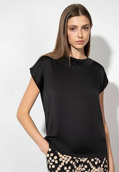 Shirt mit Satinfront, schwarz günstig online kaufen